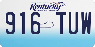 KY license plate 916TUW