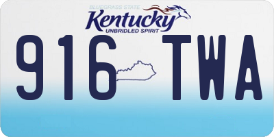 KY license plate 916TWA