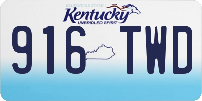 KY license plate 916TWD