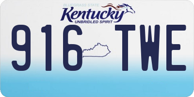 KY license plate 916TWE