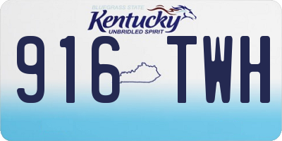 KY license plate 916TWH