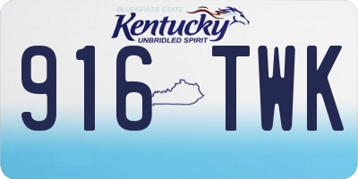 KY license plate 916TWK