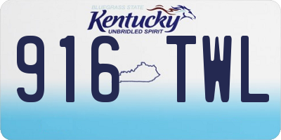 KY license plate 916TWL