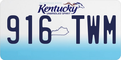 KY license plate 916TWM