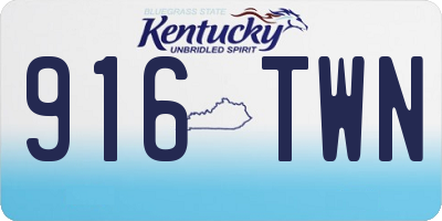KY license plate 916TWN