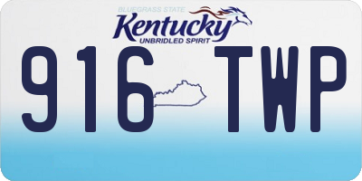 KY license plate 916TWP