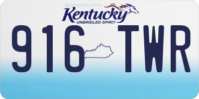 KY license plate 916TWR