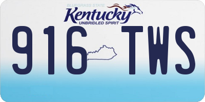 KY license plate 916TWS