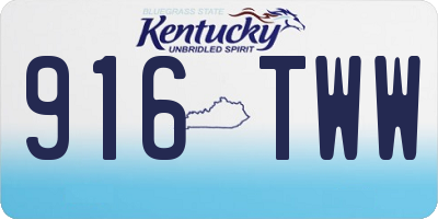 KY license plate 916TWW