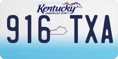 KY license plate 916TXA