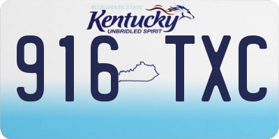 KY license plate 916TXC