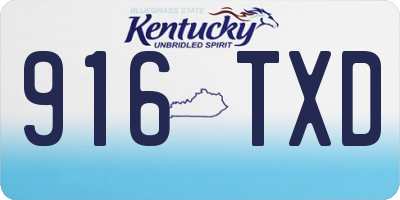 KY license plate 916TXD