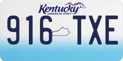 KY license plate 916TXE