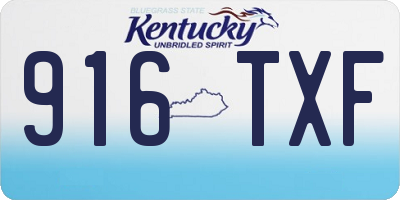 KY license plate 916TXF