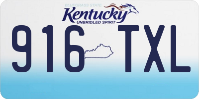 KY license plate 916TXL