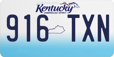 KY license plate 916TXN