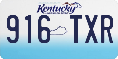 KY license plate 916TXR