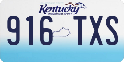 KY license plate 916TXS