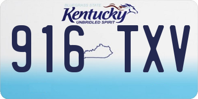 KY license plate 916TXV