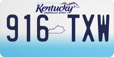 KY license plate 916TXW