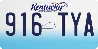 KY license plate 916TYA