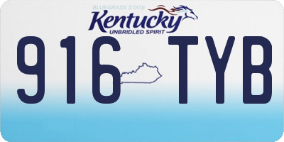 KY license plate 916TYB