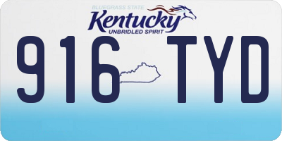 KY license plate 916TYD