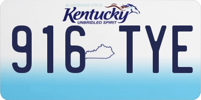 KY license plate 916TYE