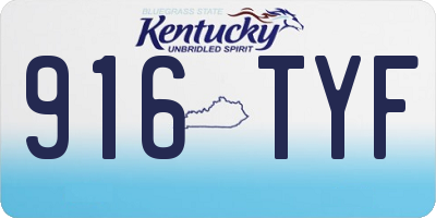 KY license plate 916TYF