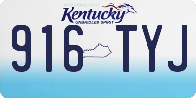 KY license plate 916TYJ