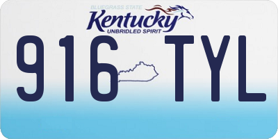 KY license plate 916TYL