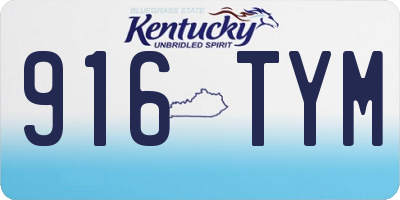 KY license plate 916TYM