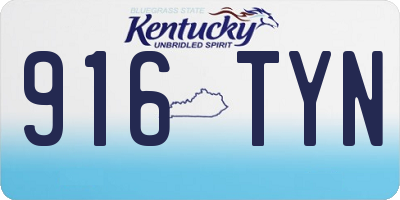 KY license plate 916TYN