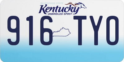 KY license plate 916TYO