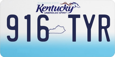 KY license plate 916TYR