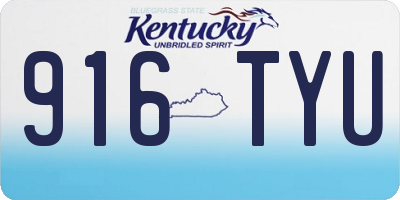 KY license plate 916TYU