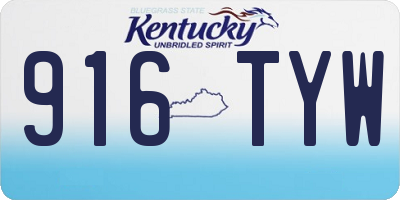 KY license plate 916TYW