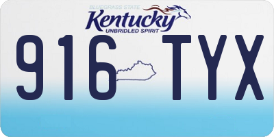 KY license plate 916TYX