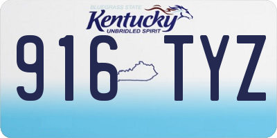 KY license plate 916TYZ