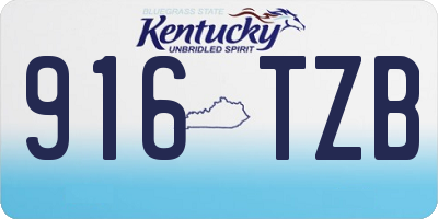 KY license plate 916TZB
