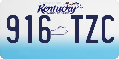 KY license plate 916TZC