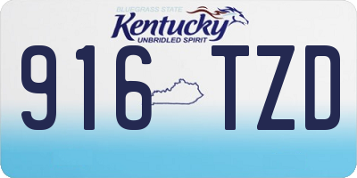 KY license plate 916TZD