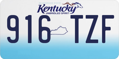 KY license plate 916TZF