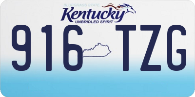 KY license plate 916TZG