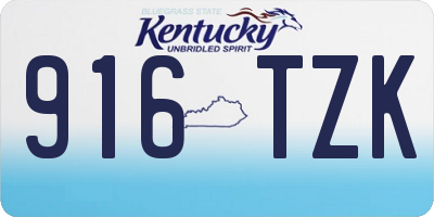 KY license plate 916TZK