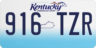 KY license plate 916TZR