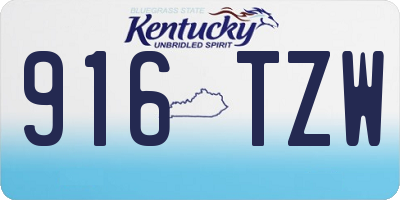 KY license plate 916TZW