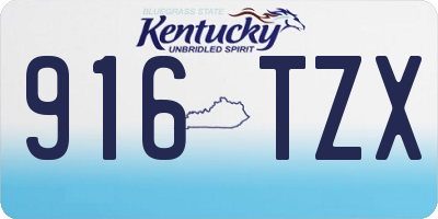 KY license plate 916TZX