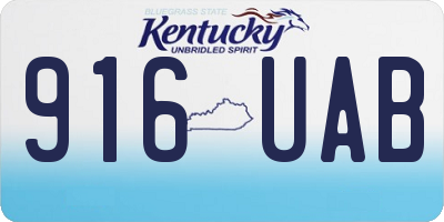 KY license plate 916UAB