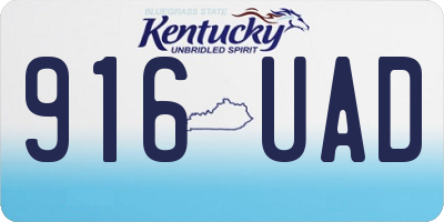KY license plate 916UAD